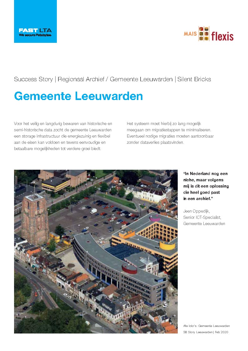 Referentie gemeente Leeuwarden - Historische data onveranderlijk digitaal geconserveerd